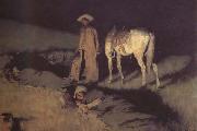 Frederic Remington In from the Night Herd (mk43) USA oil painting artist